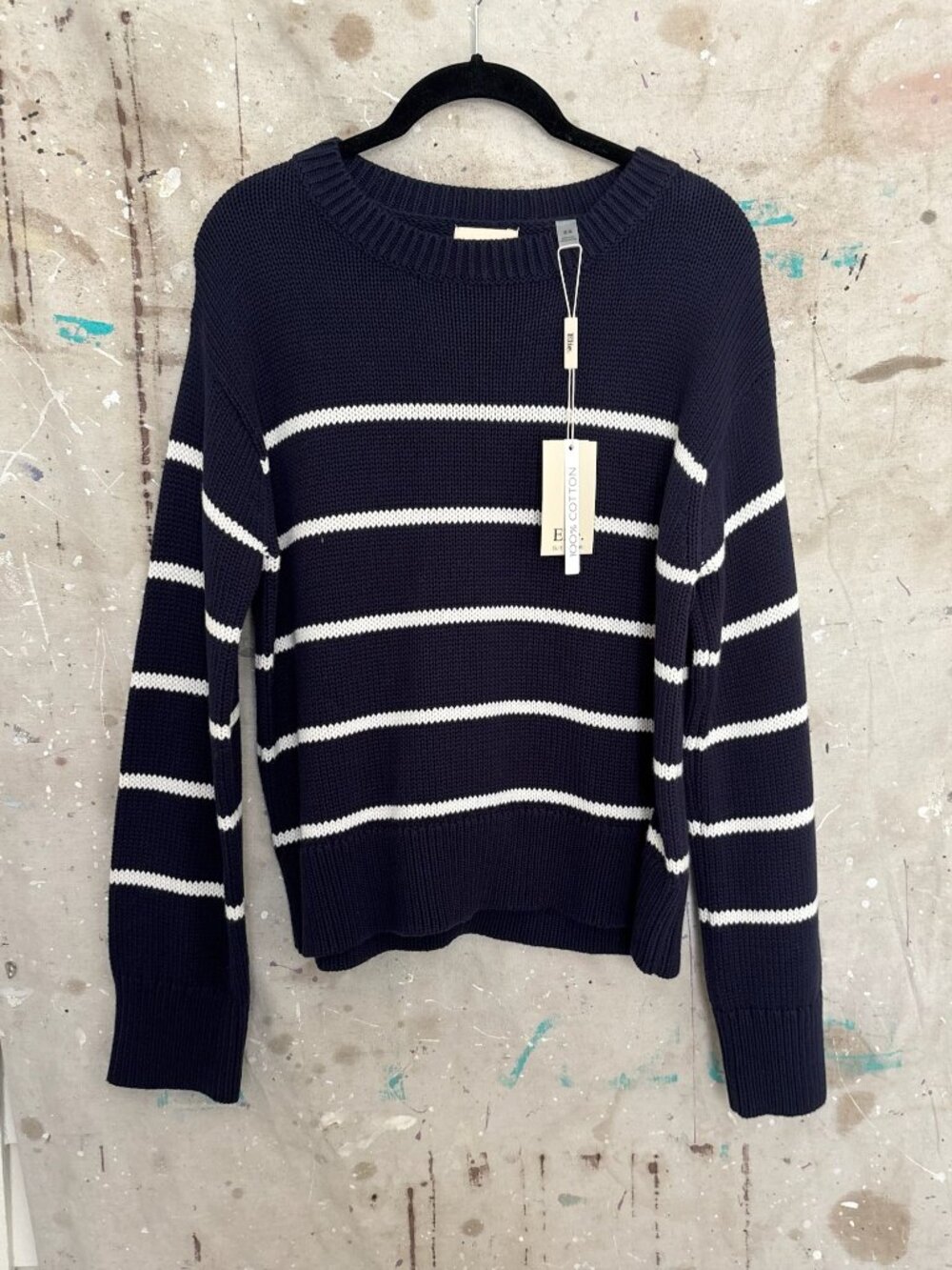 Elie Tahari Nautical Cotton Stripe Sweater